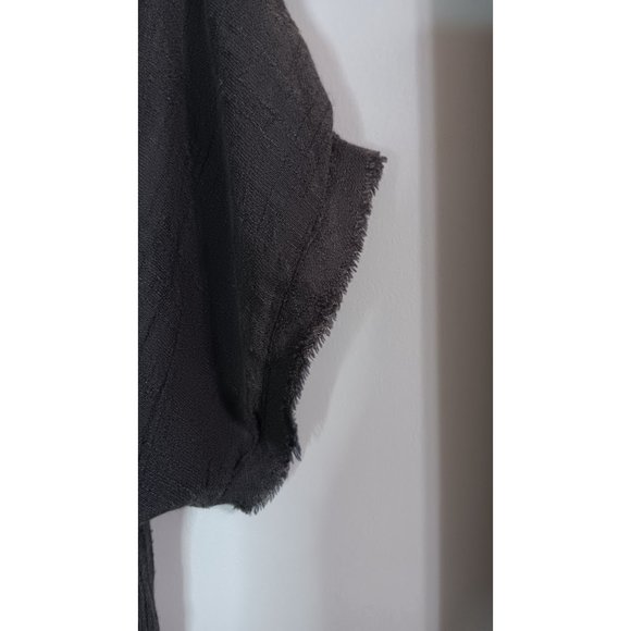 Mollorello Small Grey Embroidered Lightweight Boho Peasant Cottage Top - Picture 5 of 5